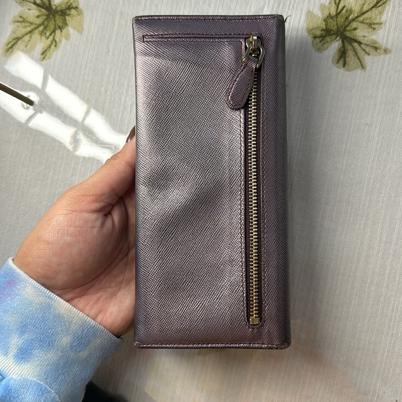 Prada Saffiano leather metallic purple wallet with COA and box - Picture 8 of 14